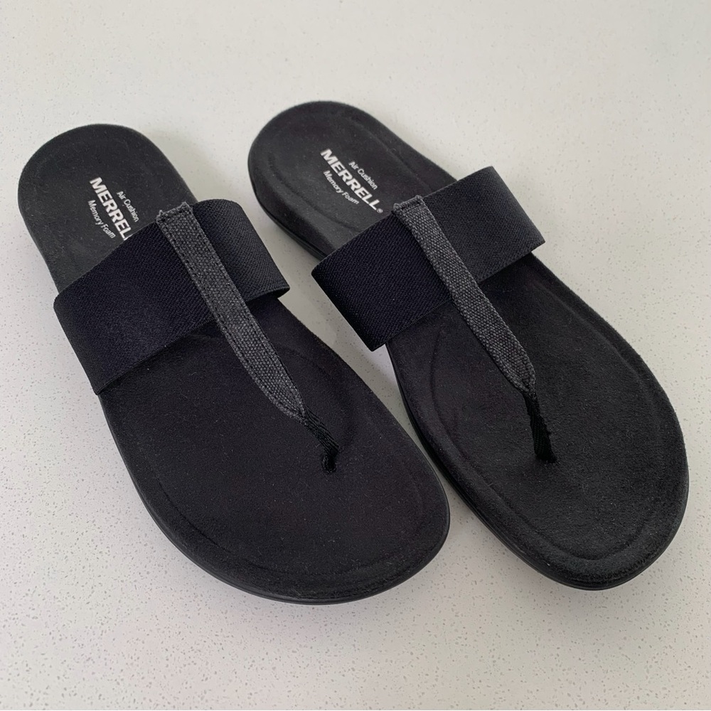 Merrell District Finley Thong Sandal NWOT Black 9